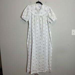 Vintage Lanz Of Salzburg Nightgown Coquette Size Large Full Length House Dress